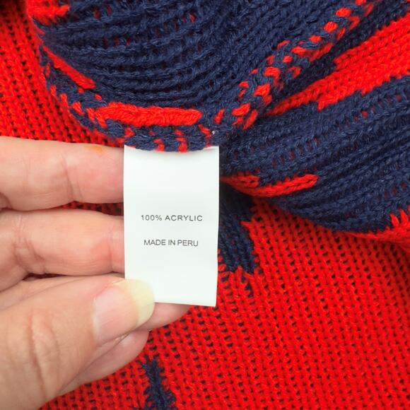 Emerson Street Red Blue Ole Miss Rebels Mississippi Poncho Cape Sz. S/M Peru NWT - Picture 9 of 9